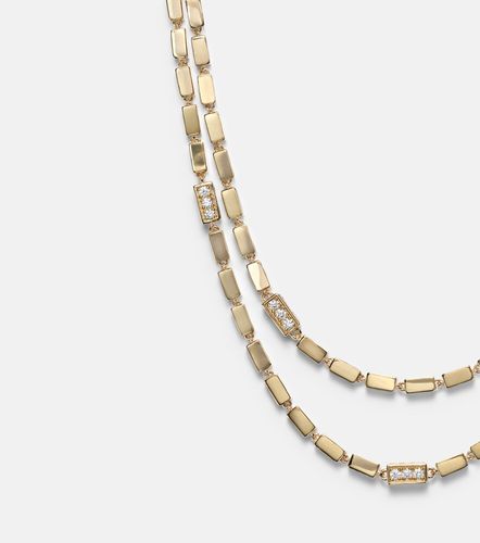 Collar Block-Chain de oro de 18 ct con diamantes - Suzanne Kalan - Modalova
