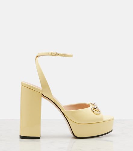Horsebit 85 leather platform sandals - Gucci - Modalova