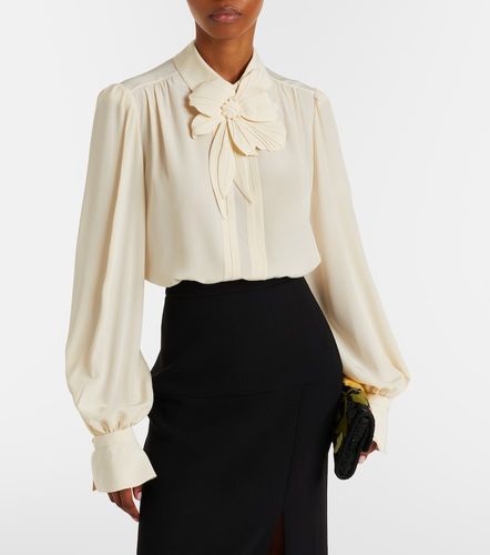 Floral-applique silk crepe de chine blouse - Valentino Garavani - Modalova