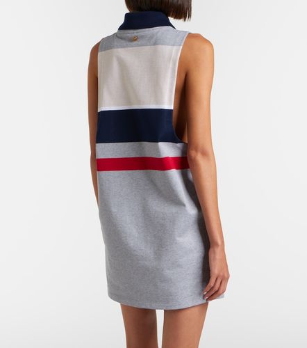 Vestido corto de jersey de algodón a rayas - Versace - Modalova