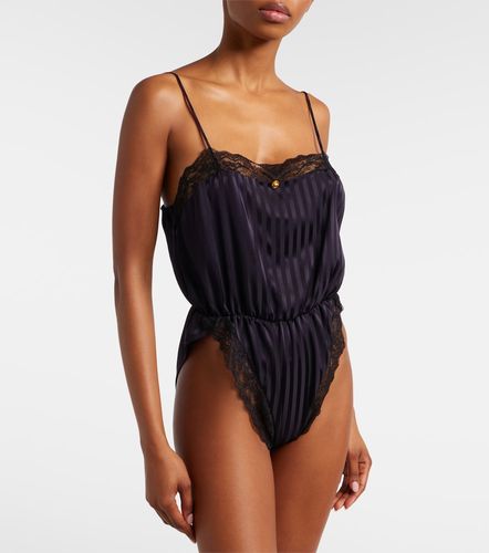 Body aus Jacquard mit Spitze - Versace - Modalova