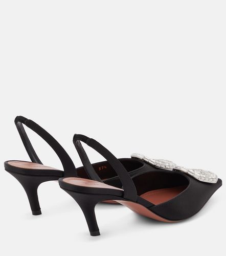 Camelia satin slingback pumps - Amina Muaddi - Modalova