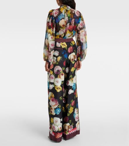 Pantaloni a gamba larga e vita alta in seta - Dolce&Gabbana - Modalova