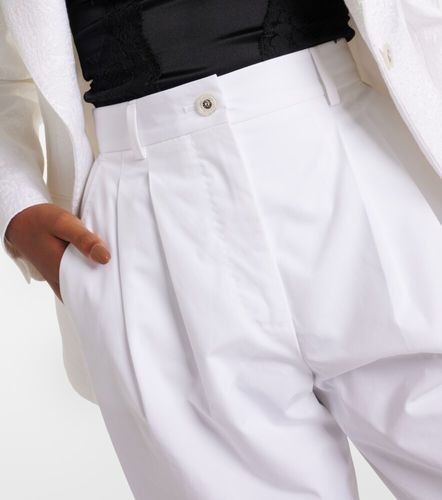 Pantalones rectos de tiro alto de algodón - Dolce&Gabbana - Modalova