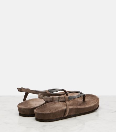 Monili suede thong sandals - Brunello Cucinelli - Modalova