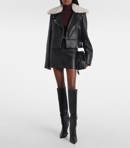 Toscana shearling-trimmed leather jacket - Sportmax - Modalova