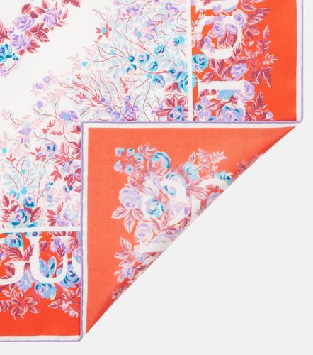 Sciarpa in twill di seta con stampa - Gucci - Modalova