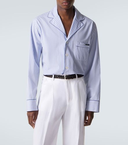 Camicia pigiama in popeline di cotone e seta a righe - Dolce&Gabbana - Modalova