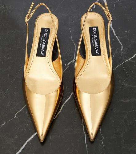 Metallic patent leather slingback pumps - Dolce&Gabbana - Modalova