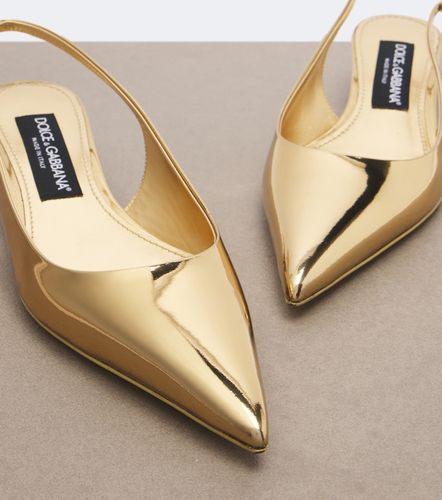 Metallic Slingback-Pumps aus Leder - Dolce&Gabbana - Modalova