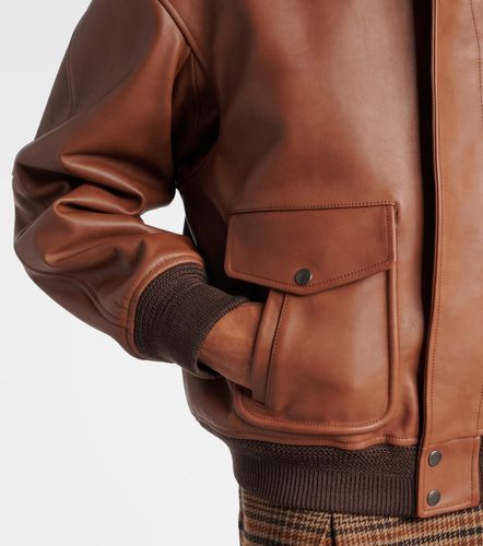 Bomberjacke aus Leder mit Shearling - Saint Laurent - Modalova