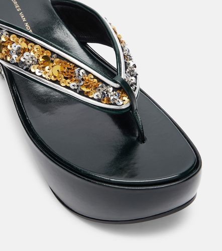 Sandali infradito con zeppa e paillettes - Dries Van Noten - Modalova