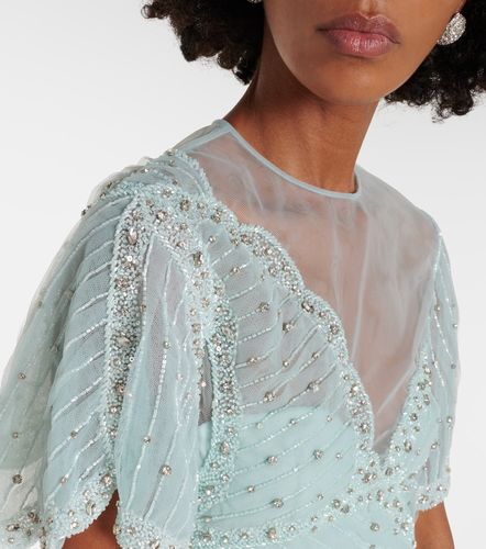 Embellished silk-blend georgette gown - Costarellos - Modalova