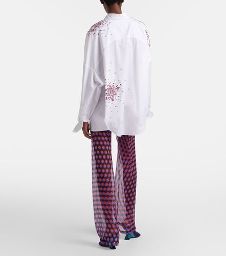 Pantalones rectos de seda con lunares - Dries Van Noten - Modalova