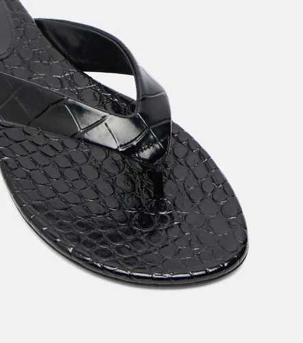 Croc-effect leather thong sandals - Le Monde Beryl - Modalova