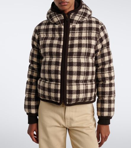 Gingham wool-blend down jacket - Moncler - Modalova