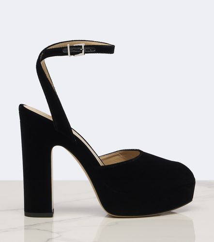 Velvet platform peep-toe pumps - Fendi - Modalova