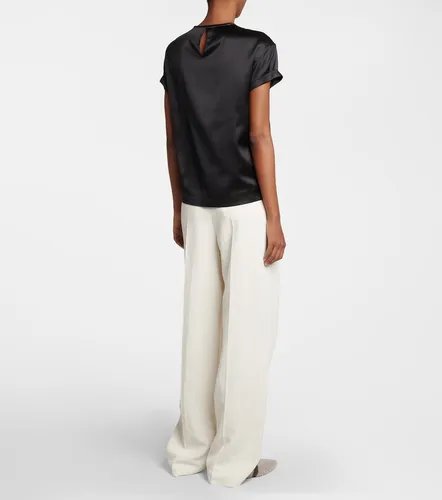Camiseta de satén de mezcla de seda - Brunello Cucinelli - Modalova