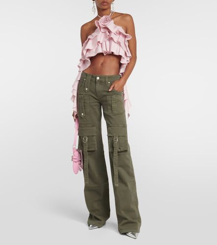 Low-rise denim cargo pants - Blumarine - Modalova