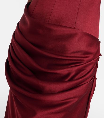 Draped crepe satin bustier gown - Alex Perry - Modalova