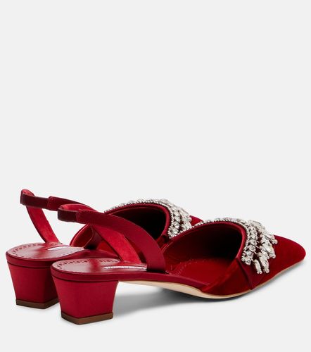 Verzierte Slingback-Pumps Bequila 30 aus Samt - Manolo Blahnik - Modalova