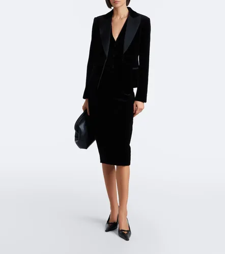 Elegante cotton velvet pencil skirt - Max Mara - Modalova
