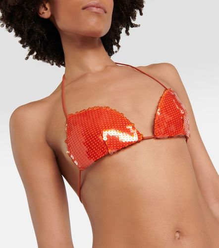 Sequined halterneck bra top - LaQuan Smith - Modalova