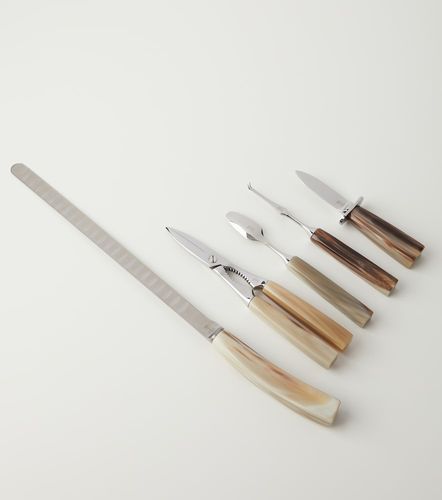 Set di posate da crudités in corno e acciaio inox - Brunello Cucinelli - Modalova