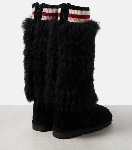 Mountain shearling-trimmed suede knee-high boots - Brunello Cucinelli - Modalova