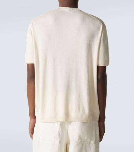 Moncler T-shirt in seta e cotone - Moncler - Modalova