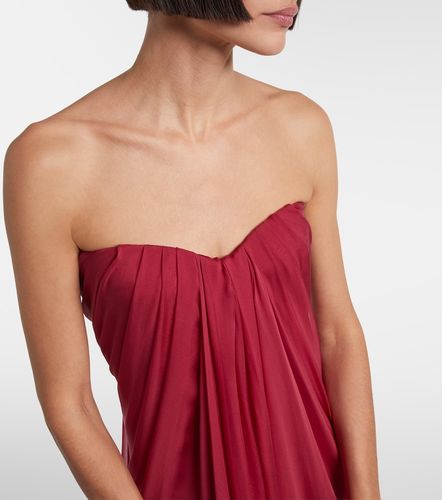 Draped silk chiffon bustier gown - McQueen - Modalova