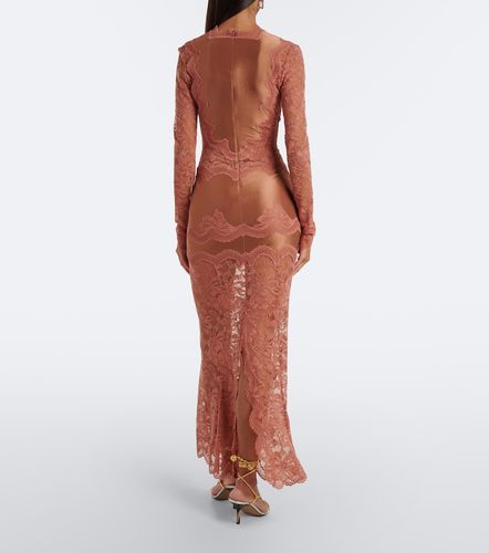 Vestido largo de encaje y satén - Rabanne - Modalova