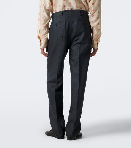 Pantalones rectos de lana espigados - Dries Van Noten - Modalova