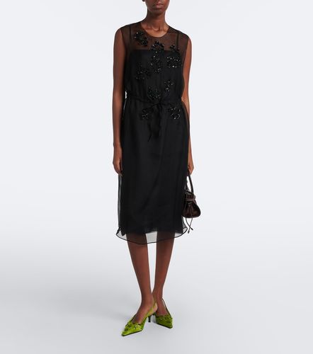 Abito midi con applicazioni floreali - Prada - Modalova