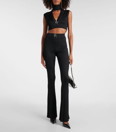 Area Star Stud ribbed-knit crop top - Area - Modalova