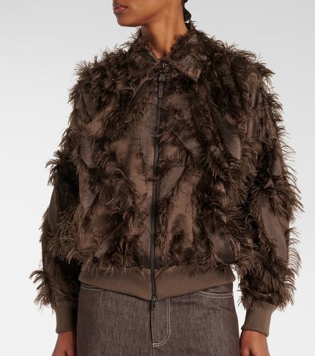 Feather-trimmed jacket - Brunello Cucinelli - Modalova