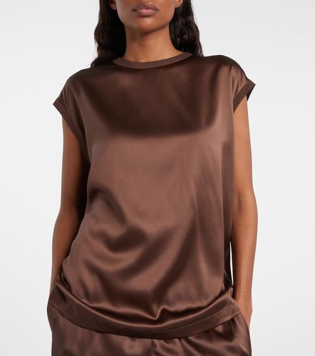 Silk-blend satin top - Brunello Cucinelli - Modalova