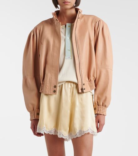 Chloé Giacca cropped in pelle con sciarpa - Chloe - Modalova