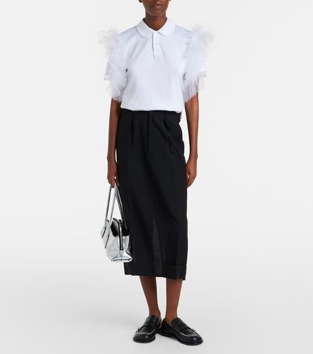 Polo de algodón con tul - Noir Kei Ninomiya - Modalova