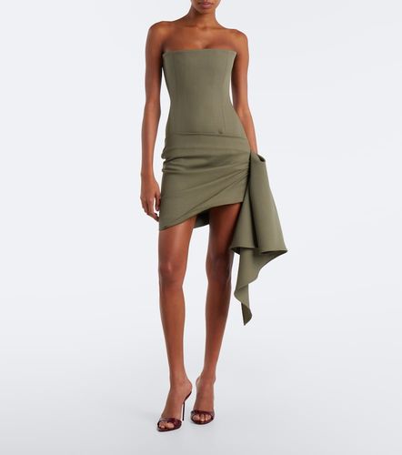 Vestido bustier de lana virgen drapeado - Alex Perry - Modalova