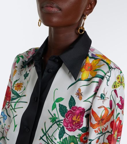 Camisa Flora de sarga de seda - Gucci - Modalova