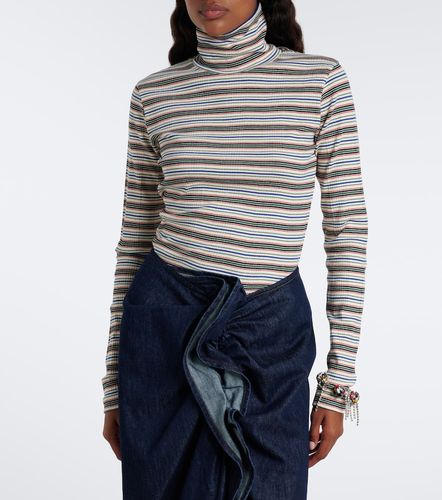 Pullover in misto cotone a collo alto a righe - Dries Van Noten - Modalova