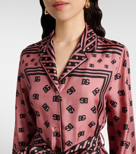 Camicia DG in raso di seta - Dolce&Gabbana - Modalova