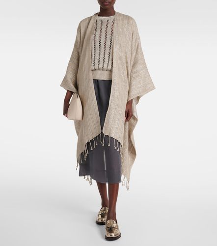 Linen-blend poncho - Brunello Cucinelli - Modalova