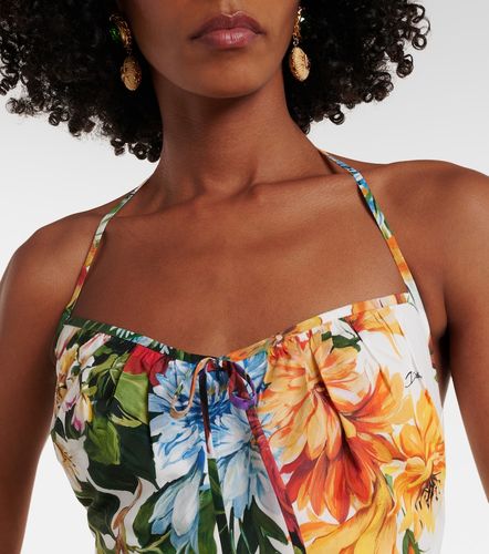 Top cropped in popeline di cotone - Dolce&Gabbana - Modalova