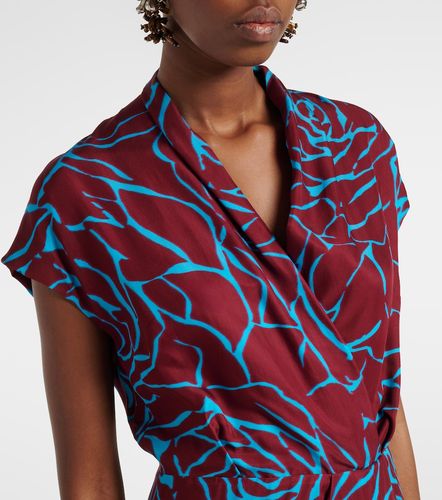 Vestido midi de satén estampado - Dries Van Noten - Modalova