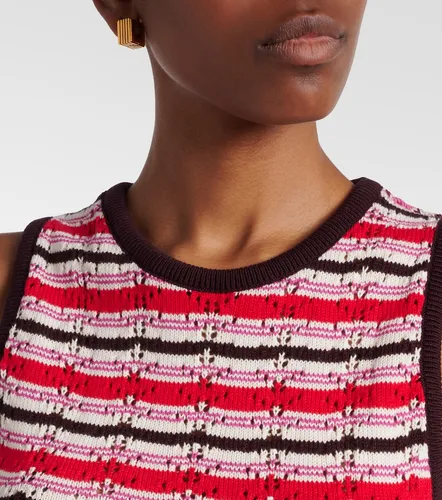 Striped crochet cotton top - The Attico - Modalova
