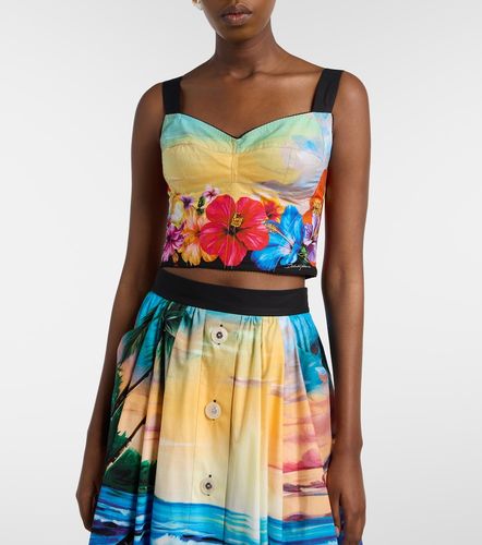 Bustier in misto cotone con stampa - Dolce&Gabbana - Modalova