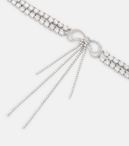 Choker con fiocco e cristalli - Self-Portrait - Modalova