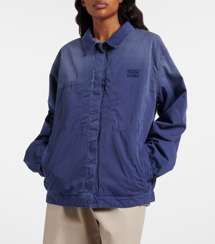 Chaqueta blouson de sarga de algodón - Miu Miu - Modalova